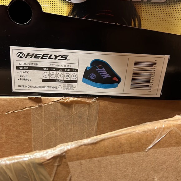 Heelys Straight up black blue purple shoes wheels US women’s size 8 kids 7 uk 6 - Picture 6 of 6